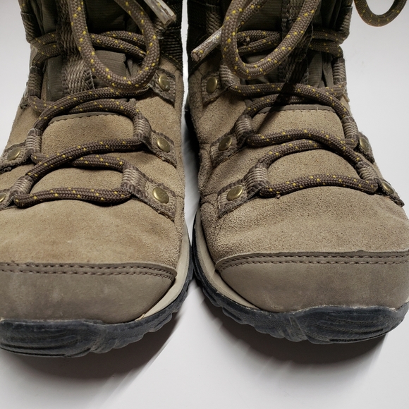 Columbia techlite mid hiking boots, brown leather size 6 women's BL1648-227 - Picture 7 of 11